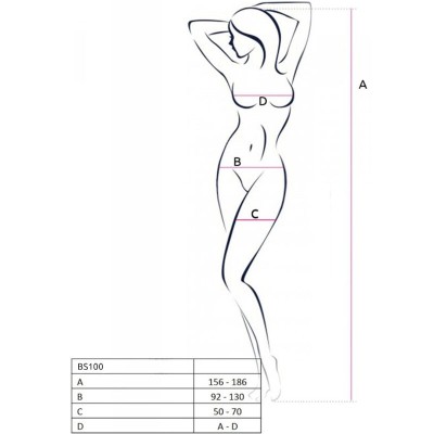 PASSION BS100 BODYSTOCKING NEGRO TALLA UNICA
