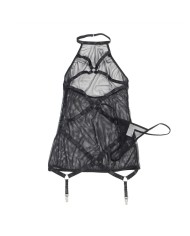 SUBBLIME VESTIDO TRANSPARENTE CUELLO HALTER NEGRO S M