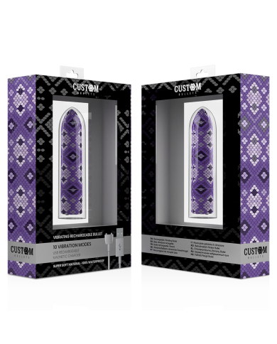 CUSTOM BULLETS BALA RECARGABLE SNAKE LILA 10 INTENSIDADES CUSTOM BULLETS BALA RECARGABLE SNAKE LILA 10 INTENSIDADES