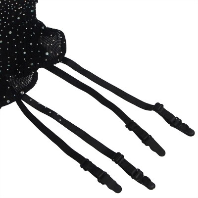 SUBBLIME 952174 BODYSTOCKING DE REJILLA CON GUANTES Y DIAMANTES NEGRO TALLA UNICA