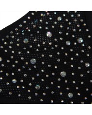 SUBBLIME 952174 BODYSTOCKING DE REJILLA CON GUANTES Y DIAMANTES NEGRO TALLA UNICA