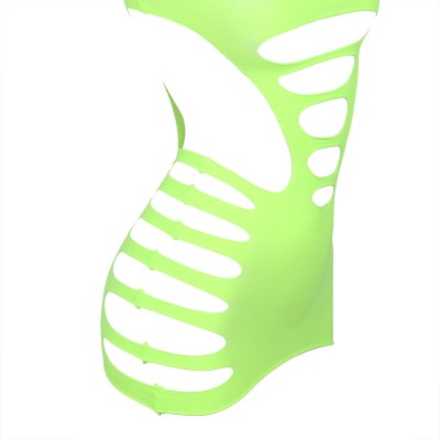 SUBBLIME 952280 VESTIDO DE REJILLA ELASTICO MANGA LARGA VERDE TALLA UNICA