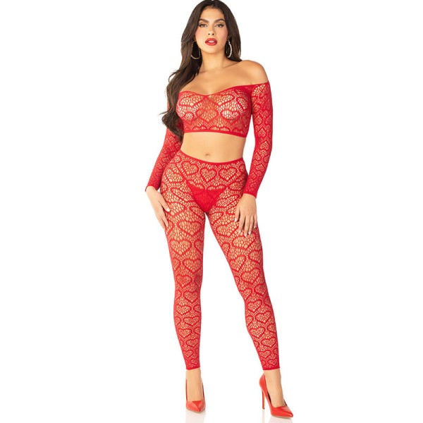LEG AVENUE CROP TOP MEDIAS ROJO TALLA UNICA