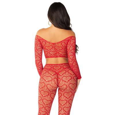 LEG AVENUE CROP TOP MEDIAS ROJO TALLA UNICA