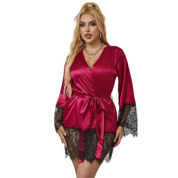 SUBBLIME 953829 ELEGANTE CAMISON DE ENCAJE TANGA ROJO L XL
