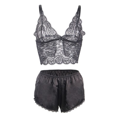 SUBBLIME 953911 SET 3 PIEZAS ENCAJE Y SATEN NEGRO S M