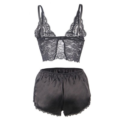 SUBBLIME 953911 SET 3 PIEZAS ENCAJE Y SATEN NEGRO S M