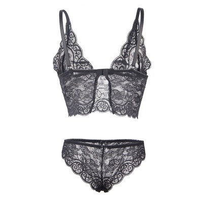 SUBBLIME 953911 SET 3 PIEZAS ENCAJE Y SATEN NEGRO S M