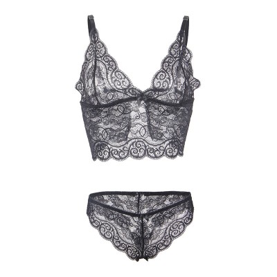 SUBBLIME 953928 SET 3 PIEZAS ENCAJE Y SATEN NEGRO L XL