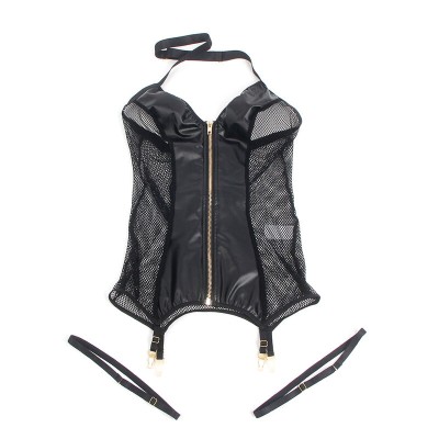 SUBBLIME 954444 VESTIDO SEXY DE REJILLA CUERO NEGRO S M