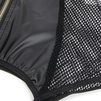 SUBBLIME 954451 VESTIDO SEXY DE REJILLA CUERO NEGRO L XL