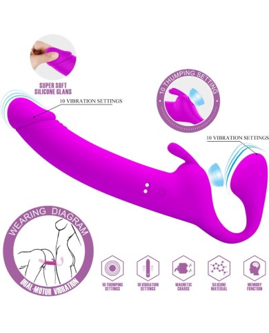 PRETTY LOVE ZANINI DILDO STRAP ON SIN ARNES 10 VIBRACIONES MORADO PRETTY LOVE ZANINI DILDO STRAP ON SIN ARNES 10 VIBRACIONES MORADO