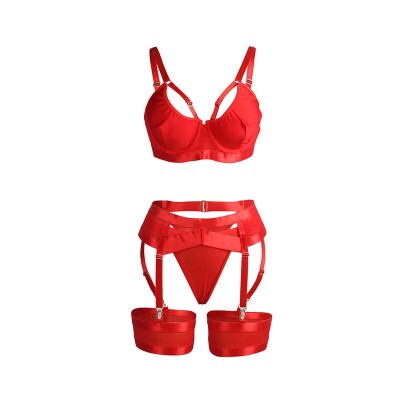 SUBBLIME 955250 SET SUJETADOR CON LIGUERO BONDAGE ROJO S M