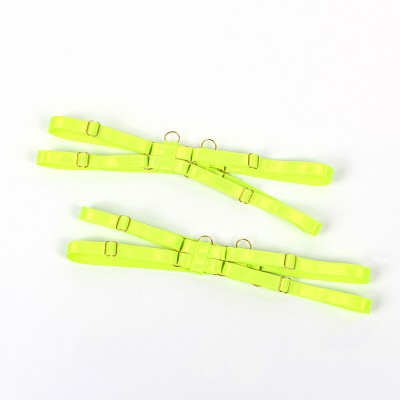 SUBBLIME 955274 SET SUJETADOR CON COLLAR Y DETALLES PARA PIERNAS VERDE FLUORESCENTE S M