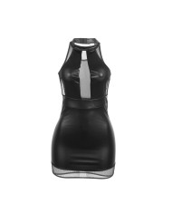 SUBBLIME 955472 VESTIDO CUELLO HALTER CON TRANSPARENCIAS NEGRO S M