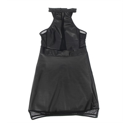 SUBBLIME 955472 VESTIDO CUELLO HALTER CON TRANSPARENCIAS NEGRO S M