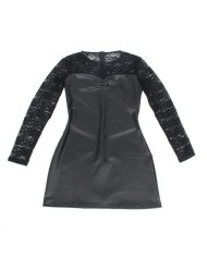 SUBBLIME 955595 VESTIDO DE MANGA LARGA CON ENCAJE NEGRO S M