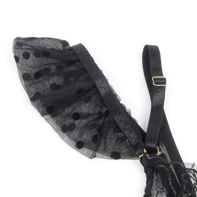 SUBBLIME 957483 CONJUNTO SUJETADOR Y LIGA DE ENCAJE NEGRO S M