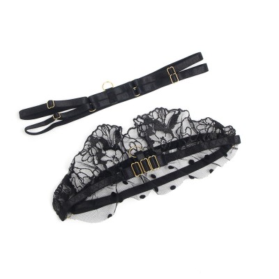 SUBBLIME 957483 CONJUNTO SUJETADOR Y LIGA DE ENCAJE NEGRO S M