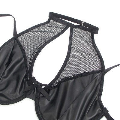 SUBBLIME 957582 CONJUNTO SUJETADOR Y FALDA DE CUERO NEGRO S M