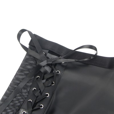 SUBBLIME 957582 CONJUNTO SUJETADOR Y FALDA DE CUERO NEGRO S M