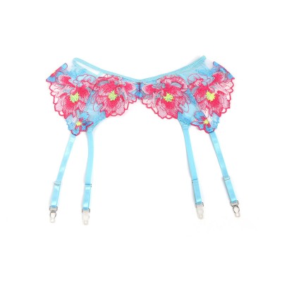 SUBBLIME 957643 CONJUNTO SUJETADOR Y LIGUERO CON BORDADOS DE FLORES ROSAS S M