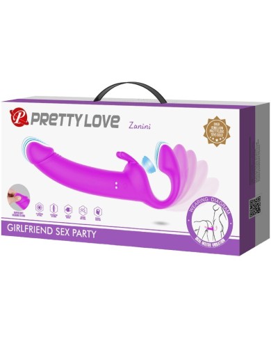 PRETTY LOVE ZANINI DILDO STRAP ON SIN ARNES 10 VIBRACIONES MORADO PRETTY LOVE ZANINI DILDO STRAP ON SIN ARNES 10 VIBRACIONES MORADO