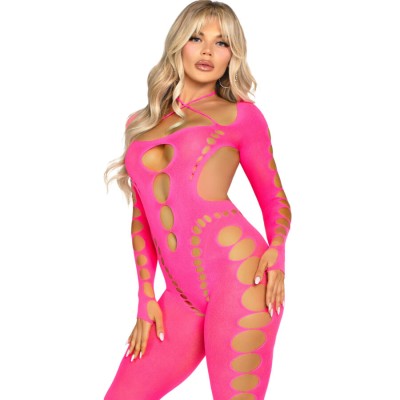 LEG AVENUE BODYSTOCKING ROSA CON ESPALDA ABIERTA TALLA UNICA