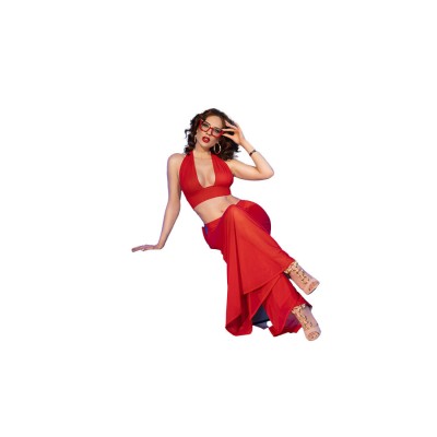 CHILIROSE CR 4857 SET TOP Y PANTALONES ROJO TALLA S