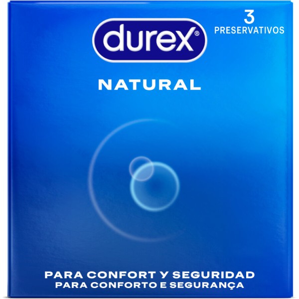 DUREX PRESERVATIVOS NATURAL 3 UNIDADES
