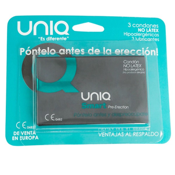 UNIQ SMART PRESERVATIVOS PRE ERECCION SIN LATEX 3 UNIDADES
