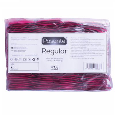 PASANTE CONDOM GAMA REGULAR 144 UNIDADES BOLSA