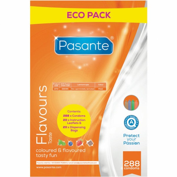 PASANTE PRESERVATIVO ECO PACK SABORES BOLSA 288 UNIDADES