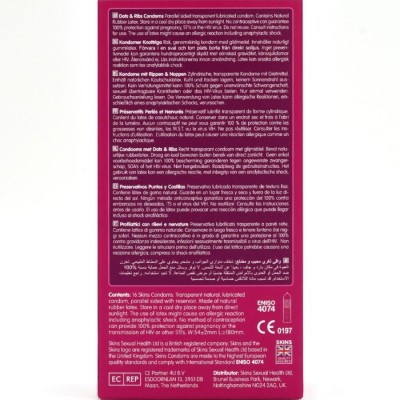 SKINS DOTS RIBS PRESERVATIVOS PREMIUM PACK 16