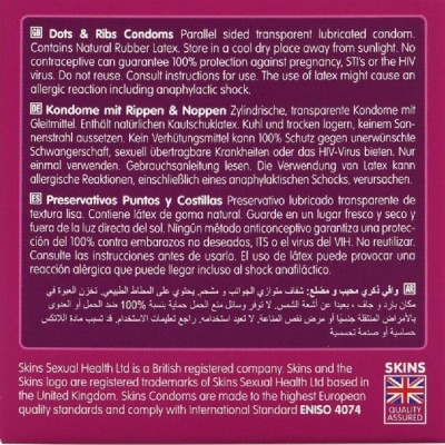 SKINS DOTS RIBS PRESERVATIVOS PREMIUM PACK 4