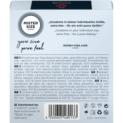 MISTER SIZE PRESERVATIVOS TALLA XL 60 MM 3 UNIDADES