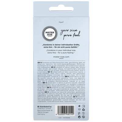 MISTER SIZE PRESERVATIVOS TALLA XL 60 MM 10 UNIDADES