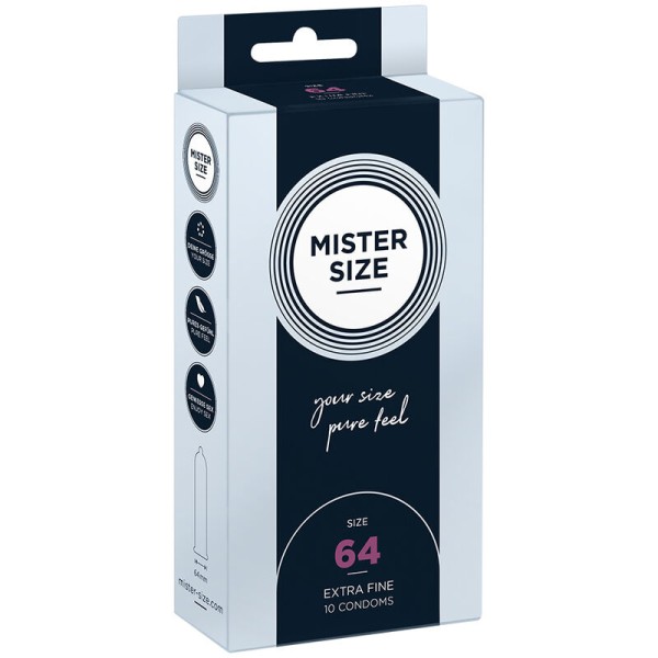 MISTER SIZE PRESERVATIVOS TALLA XXL 64 MM 10 UNIDADES