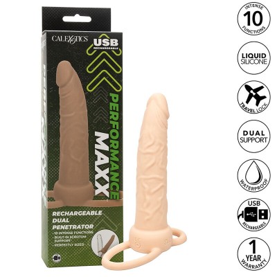 CALEXOTICS PERFORMANCE MAXX DOBLE PENETRADOR RECARGABLE PIEL CLARO