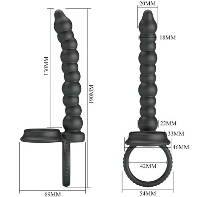 PRETTY LOVE DILLION ANILLO PENE PARA DOBLE PENETRACION NEGRO