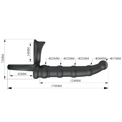 PRETTY LOVE TATUM ANILLO VIBRADOR PENE CON PLUG 10 VIBRACIONES NEGRO