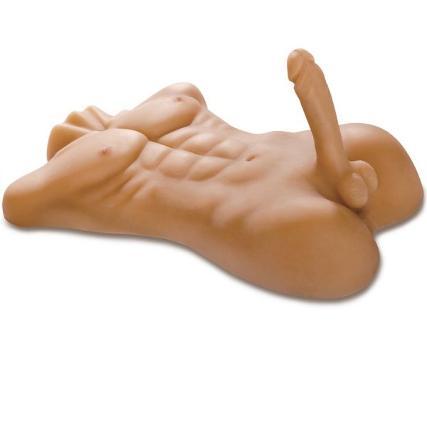TORSO MASCULINO REALISTA XXL CON PENE DE 20 CM Y TACTO REAL FANTAFLESH