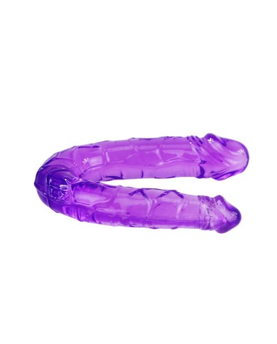 BAILE DILDO DOBLE EN GELATINA FLEXIBLE LILA
