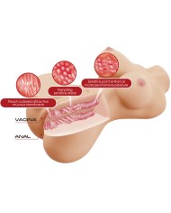 CRAZY BULL HETTY TORSO FEMENINO REALISTA VAGINA Y ANAL 19 KG