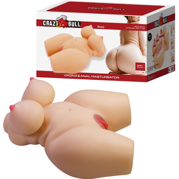 CRAZY BULL GRACE TORSO FEMENINO REALISTA VAGINA Y ANAL 75 KG