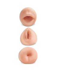 KIT 3 MASTURBADORES REALISTAS BOCA VAGINA Y ANO FANTA FLESH