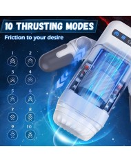 GAME CUP MASTURBADOR MASCULINO CON VIBRACION Y FUNCION CALOR CON SOPORTE PARA MOVILES NEGRO