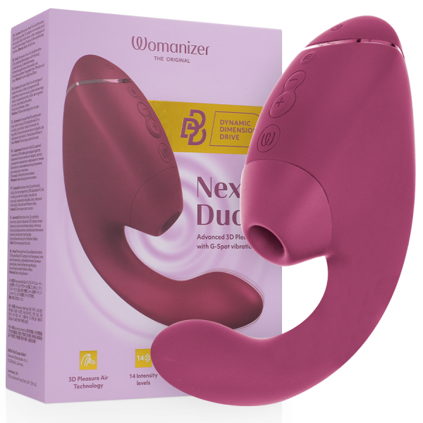 WOMANIZER DUO NEXT ESTIMULADOR VIBRADOR DUAL CLITORIS PUNTOG ROSA