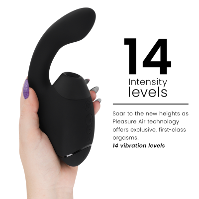 WOMANIZER DUO NEXT ESTIMULADOR VIBRADOR DUAL CLITORIS PUNTOG NEGRO