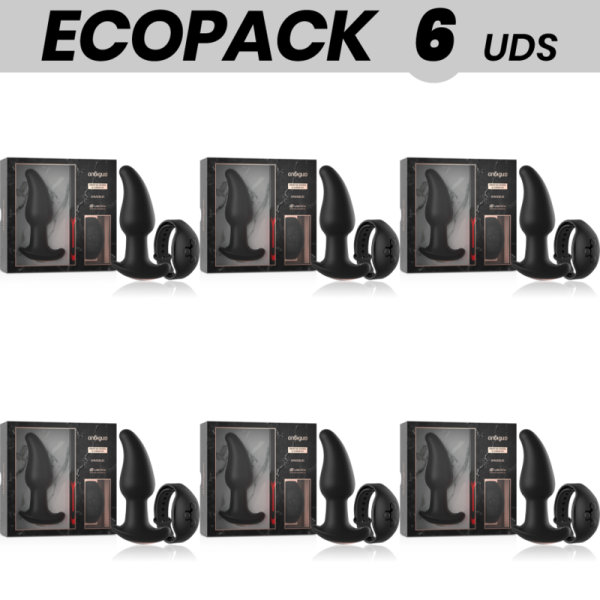 ECOPACK 6 UDS ANBIGUO WATCHME CONTROL REMOTO PLUG ANAL VIBRADOR CON ROTACION DE PERLAS AMADEUS